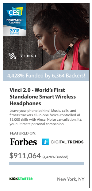 Vinci 2.0 Smart Headphones Kickstarter